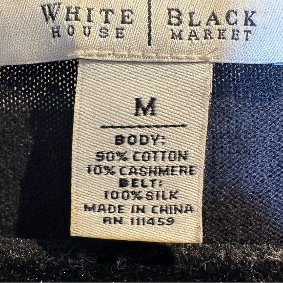 White House Black Market Black Cardigan with White Accents - Picture 6 of 7